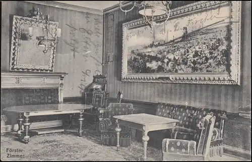 AK Gruss vom Offizier-Casino Meiningen: Förster Zimmer, MEININGEN 23.9.1910