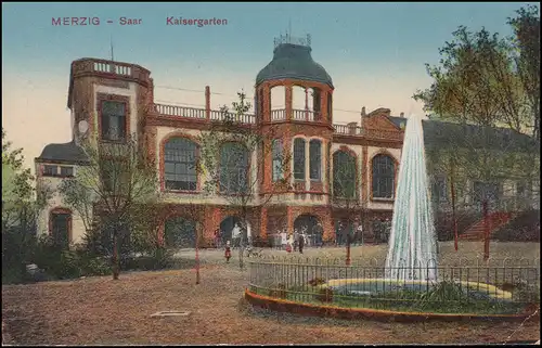 Sarre AK Merzig - Kaisergarten, carte postale de champ MERZIG 6.5.1918