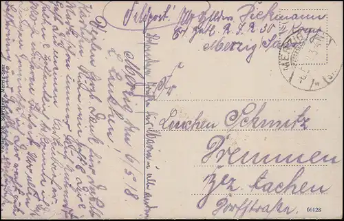 Sarre AK Merzig - Kaisergarten, carte postale de champ MERZIG 6.5.1918