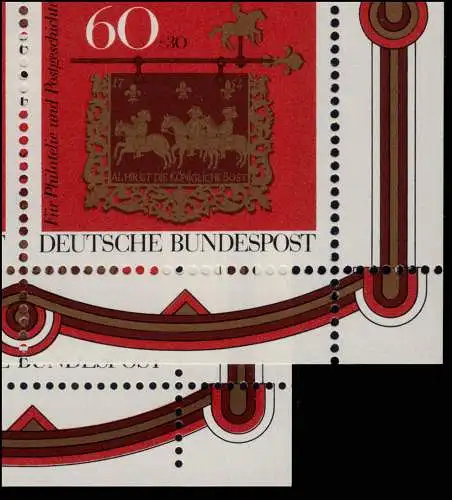 1023 Jour du timbre 1979 10e Bogen Variantes de décantation 6/7 trous de bordure, set **