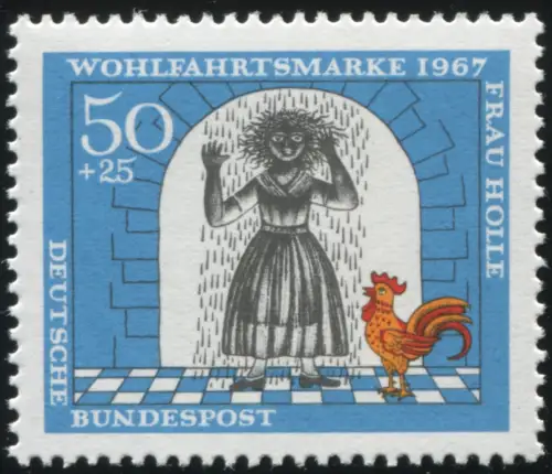 541I Wofa 50 Pf avec PLF I ligne noire au pied du coq, case 26, **