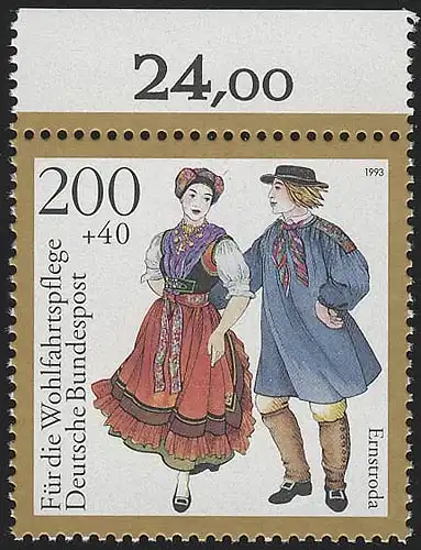1700 costumes 200+40 Pf Ernstroda ** Oberrand