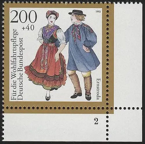 1700 Trachten 200+40 Pf Ernstroda ** FN2