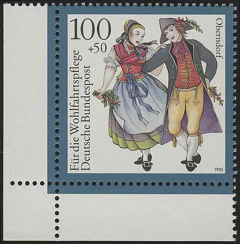1699 Trachten 100+50 Pf Oberndorf ** Ecke u.l.