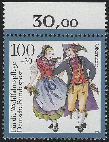 1699 Tachten 100+50 Pf Oberndorf ** Oberrand
