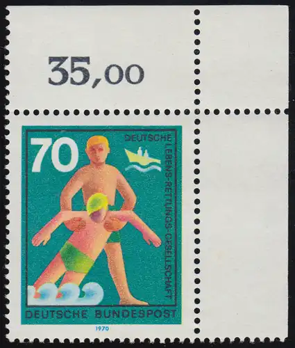 634 Services auxiliaires 70 Pf Société de sauvetage ** Coin o.r.