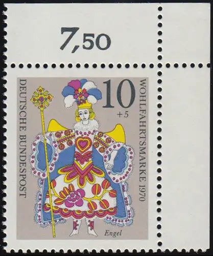 655 Noël 10+5 Pf ** coin o.r.