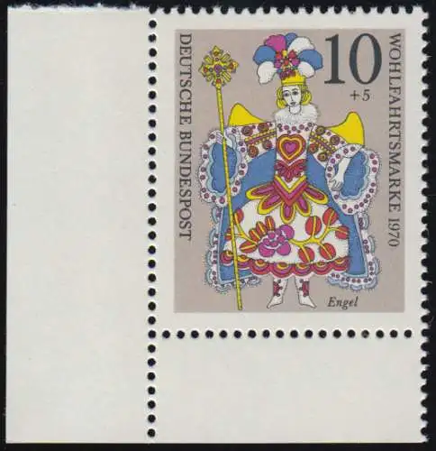 655 Weihnachten 10+5 Pf ** Ecke u.l.