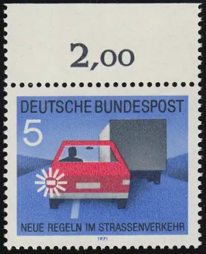670 Straßenverkehr 5 Pf Fahrtrichtungsanzeiger ** Oberrand