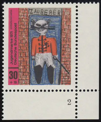 662 Jugend Kinderzeichnungen 30+15 Pf Kater ** FN2