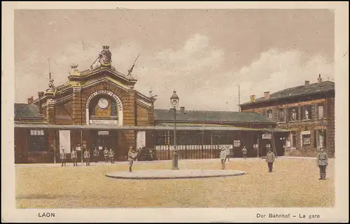 France AK La gare de Laon, Deutsche Feldpost 31 - 8.1.1916