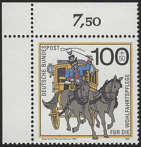 1439 Wohlfahrt Postbeförderung 100+50 Pf ** Ecke o.l.