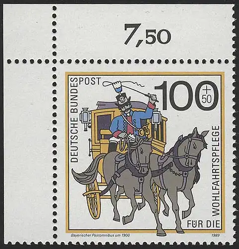 1439 transport postal de bien-être 100+50 Pf ** coin o.l.