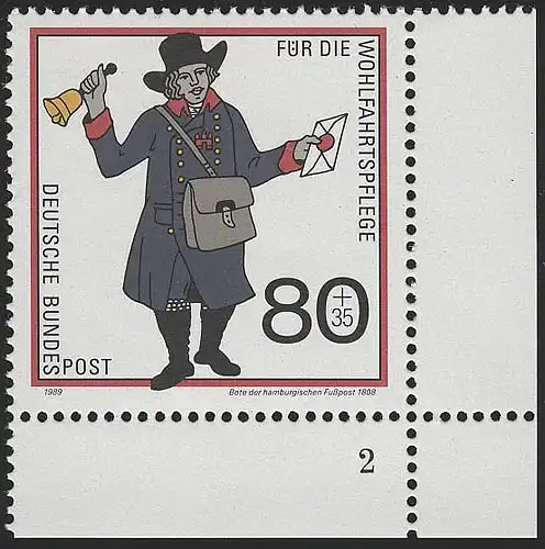 1438 Wohlfahrt Postbeförderung 80+35 Pf  ** FN2
