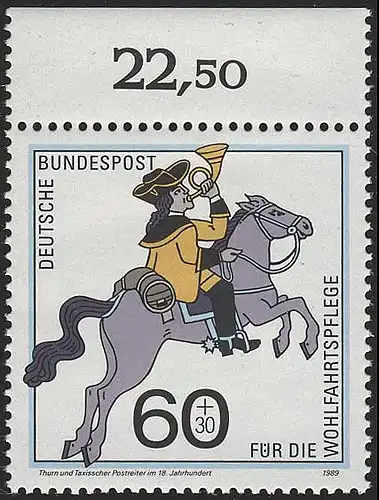 1437 transport postal de bien-être 60+30 Pf ** Oberrand