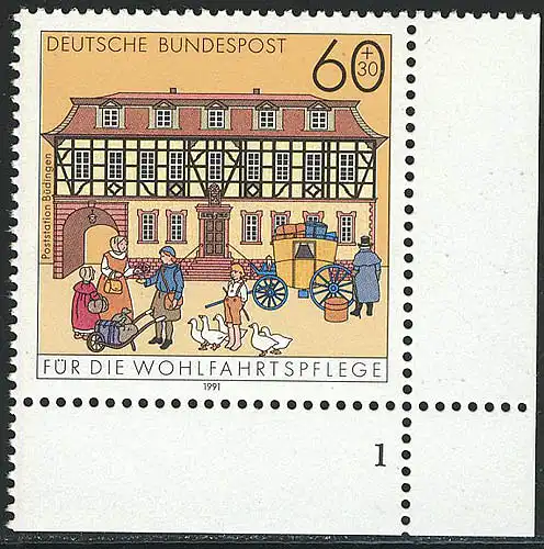 1564 Poststation Büdingen 60+30 Pf ** FN1