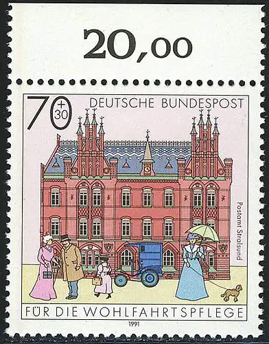 1565 Bureau de poste Stralsund 70+30 Pf ** Oberrand