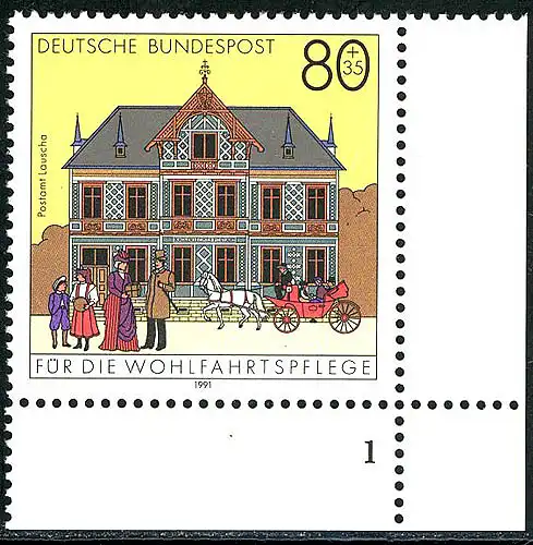 1566 Bureau de poste Lauscha 80+35 Pf ** FN1