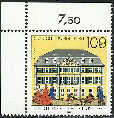 1567 Bureau de poste Bonn 100+50 Pf ** Coin o.l.