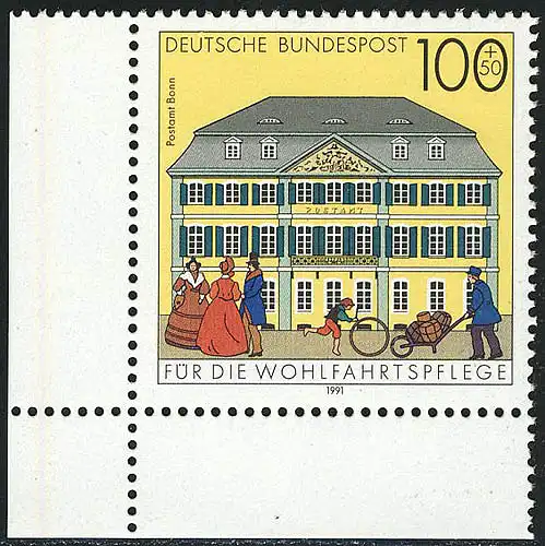 1567 Bureau de poste Bonn 100+50 Pf ** Coin et l.