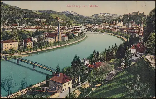 Feldpost Censure K.u.k. Gare commando Salzburg, AK correspondant, écrit en 1917