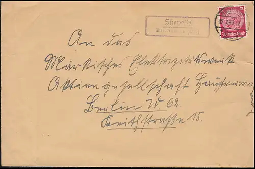 Landpost Stiepelse sur NOUVEAUHAUS (ELBE) 12.7.37 sur lettre à Berlin
