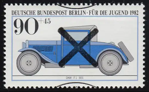 663 Jugend Kraftfahrzeuge DKW F 1, amtliche Andreaskreuz-Entwertung