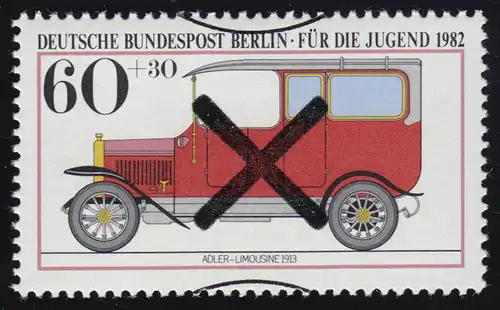 662 Jugend Kraftfahrzeuge Alder-Limousine, amtliche Andreaskreuz-Entwertung