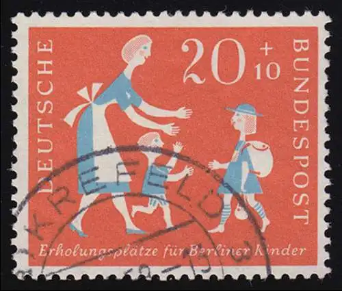 251II Enfants de Berlin 20 Pf avec PLF II: ligne au nez, champ 21, O