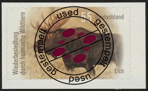 2922 Animaux sauvages: élan auto-adhésif en feuille 21, O