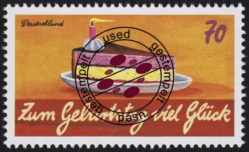 3233 Schreibanlässe: Zum Geburtstag, nassklebend, gestempelt O