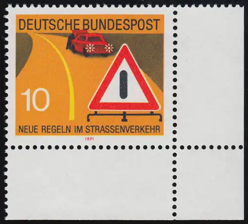 671 Straßenverkehr 10 Pf Panne ** Ecke u.r.