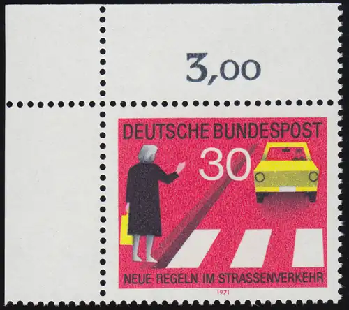 673 Straßenverkehr 30 Pf Fußgänger ** Ecke o.l.