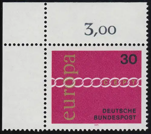 676 Europa 30 Pf Chaîne ** Coin o.l.