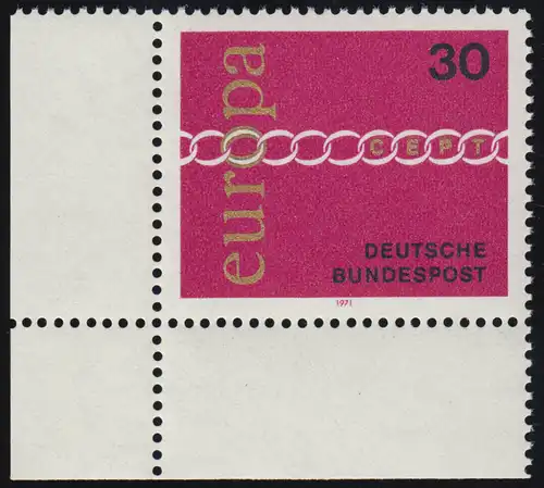 676 Europa 30 Pf Kette ** Ecke u.l.