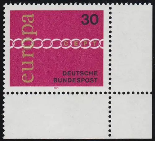 676 Europa 30 Pf Kette ** Ecke u.r.