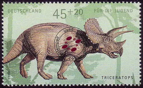 2687 Dinosaurier 45+20 C Triceratops aus Block 73 O