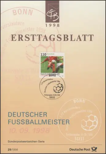 ETB 29/1998 Champion de football, 1er FC Kaiserslautern
