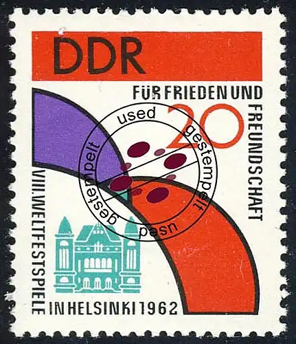 904 Weltfestspiele 20 Pf O gestempelt