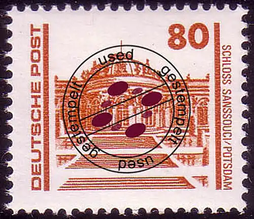 3349 Bauwerke und Denkmäler 80 Pf Sanssouci O