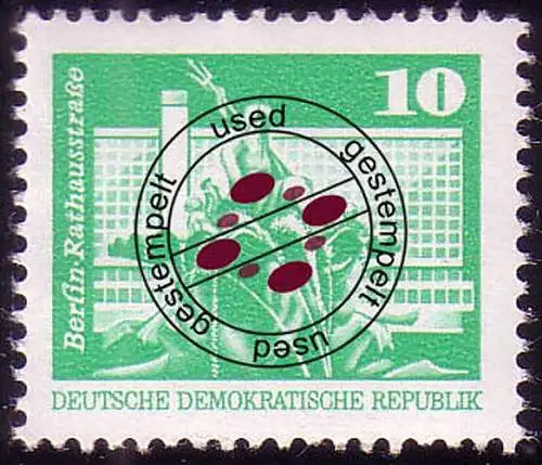 1868 Aufbau in der DDR Kleinformat 10 Pf, gestempelt O