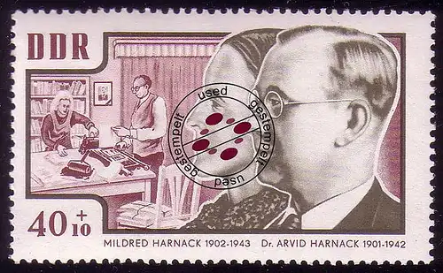 1019 Antifascistes Harnack 40+10 Pf O Tamponné