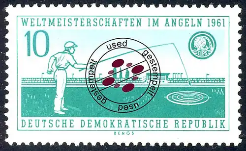 841 Angel-WM Turnierangeln 10 Pf O gestempelt