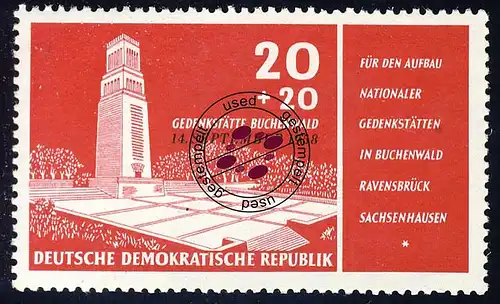 651 Nat. Mémorial de Buchenwald 20+20 Pf O