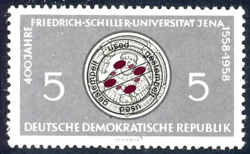 647 Friedrich-Schiller-Uni Jena 5 Pf, gestempelt O