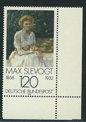 988 Impressionnisme 120 Pf Slevogt ** Coin et r.