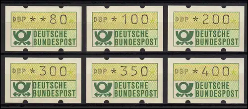 1.2 hu ATM VS-Satz 9 (6 Werte 80-400) neue Wertstufen 1993, postfrisch **