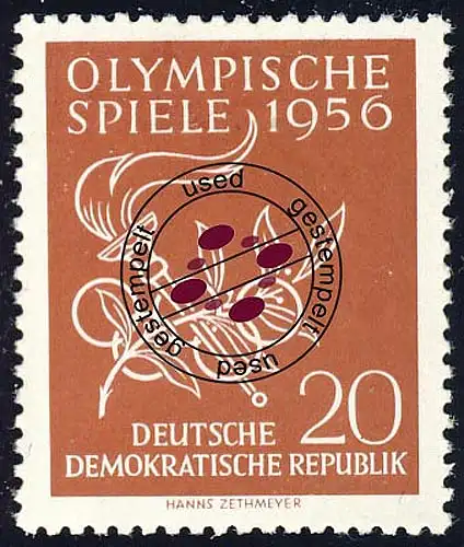 539 Olympische Sommerspiele 20 Pf, gestempelt O