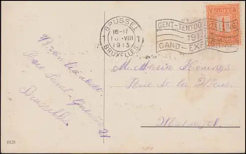 Portrait de fille pour enfants-AK avec des bijoux de cheveux, BRUXELLES 16.8.1913