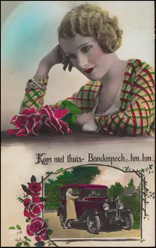 Liebes-AK Eifersucht: Reifenpanne? Er kommt nicht nach Hause!, GEMERT 1940